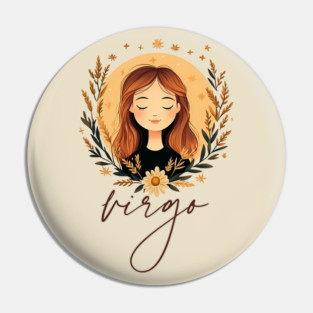 ♍ Wise & Graceful | Minimalist Virgo Zodiac Art Pin