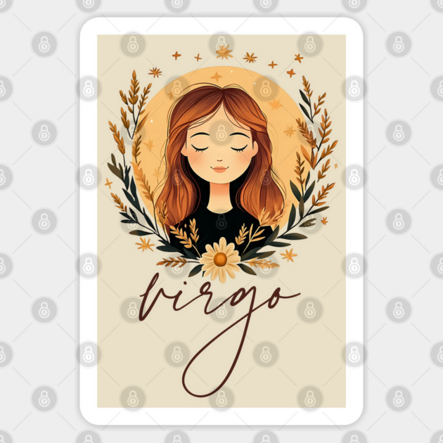 ♍ Wise & Graceful | Minimalist Virgo Zodiac Art Sticker by TuncGK