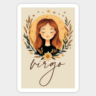 ♍ Wise & Graceful | Minimalist Virgo Zodiac Art Magnet