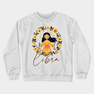 ♎ Harmonious & Charming | Boho Libra Zodiac Art Crewneck Sweatshirt