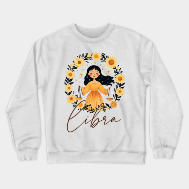 ♎ Harmonious & Charming | Boho Libra Zodiac Art Crewneck Sweatshirt by TuncGK