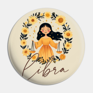 ♎ Harmonious & Charming | Boho Libra Zodiac Art Pin