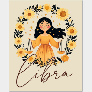 ♎ Harmonious & Charming | Boho Libra Zodiac Art Posters and Art