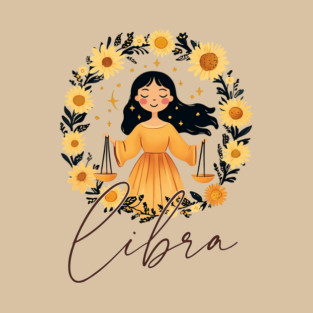 ♎ Harmonious & Charming | Boho Libra Zodiac Art T-Shirt