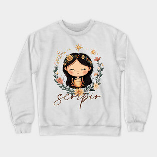 ♏ Mysterious & Powerful | Celestial Scorpio Zodiac Art Crewneck Sweatshirt