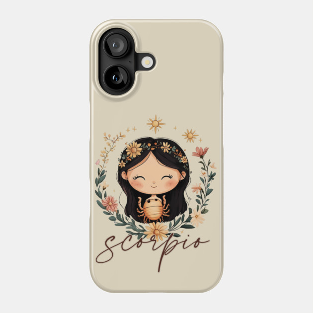 ♏ Mysterious & Powerful | Celestial Scorpio Zodiac Art Phone Case by TuncGK