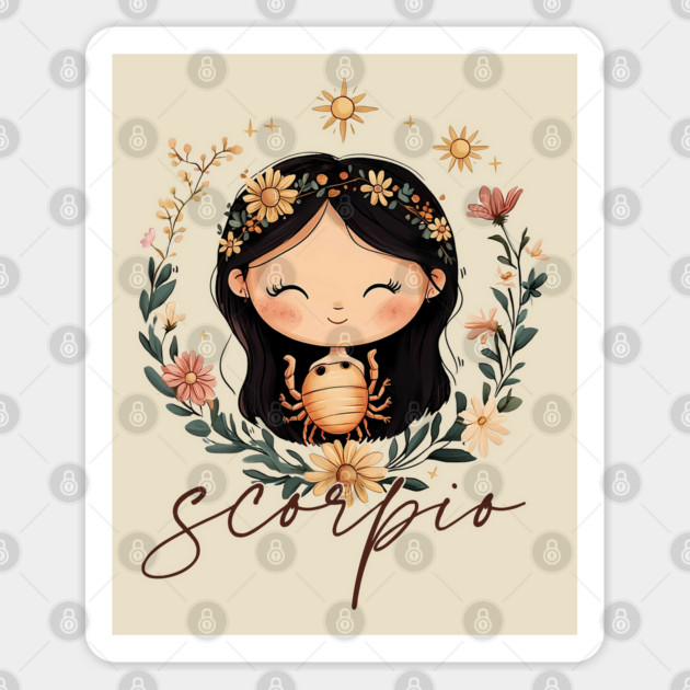 ♏ Mysterious & Powerful | Celestial Scorpio Zodiac Art Sticker by TuncGK