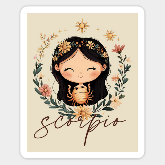 ♏ Mysterious & Powerful | Celestial Scorpio Zodiac Art Magnet by TuncGK