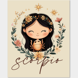 ♏ Mysterious & Powerful | Celestial Scorpio Zodiac Art Posters and Art