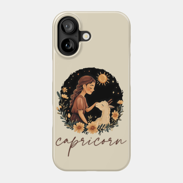 ♑ Ambitious & Wise | Minimalist Capricorn Zodiac Art Phone Case by TuncGK