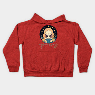 ♒ Visionary & Unique | Celestial Aquarius Zodiac Art Kids Hoodie