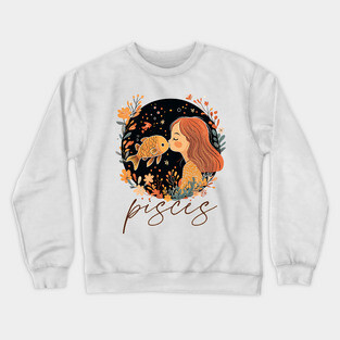 ♓ Dreamy & Intuitive | Bohemian Pisces Zodiac Art Crewneck Sweatshirt