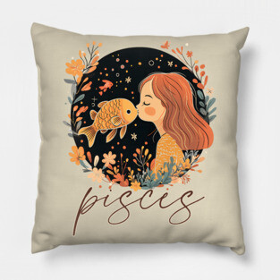 ♓ Dreamy & Intuitive | Bohemian Pisces Zodiac Art Pillow