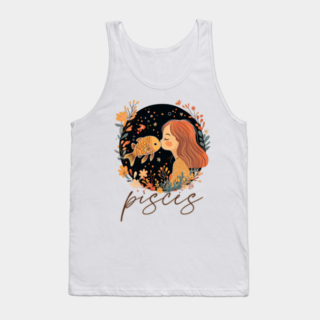 ♓ Dreamy & Intuitive | Bohemian Pisces Zodiac Art Tank Top by TuncGK