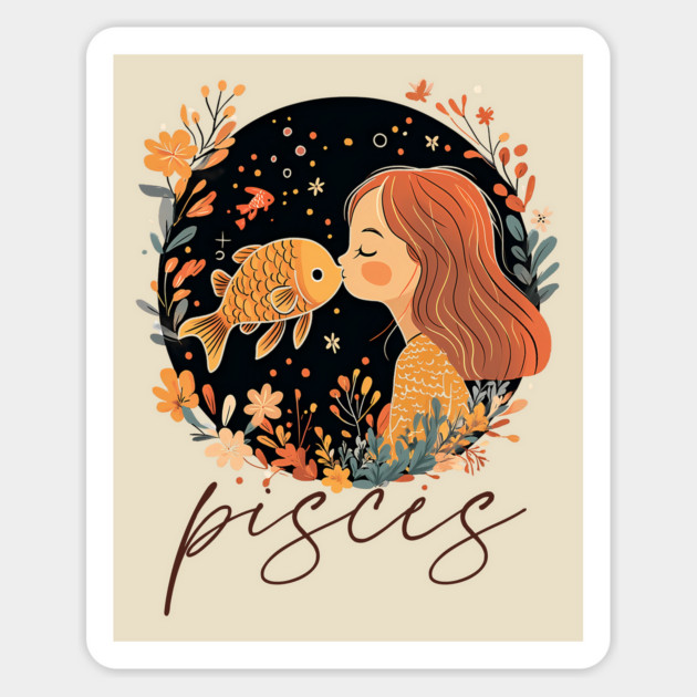 ♓ Dreamy & Intuitive | Bohemian Pisces Zodiac Art Magnet by TuncGK