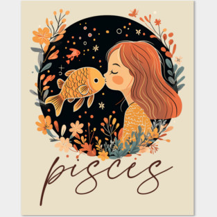 ♓ Dreamy & Intuitive | Bohemian Pisces Zodiac Art Posters and Art