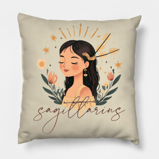 ♐ Free-Spirited & Adventurous | Bohemian Sagittarius Zodiac Art Pillow
