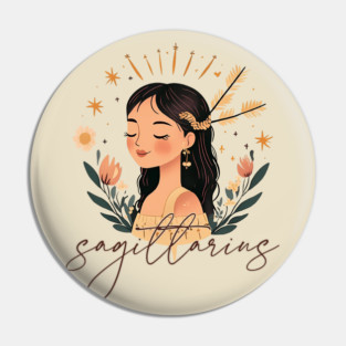 ♐ Free-Spirited & Adventurous | Bohemian Sagittarius Zodiac Art Pin