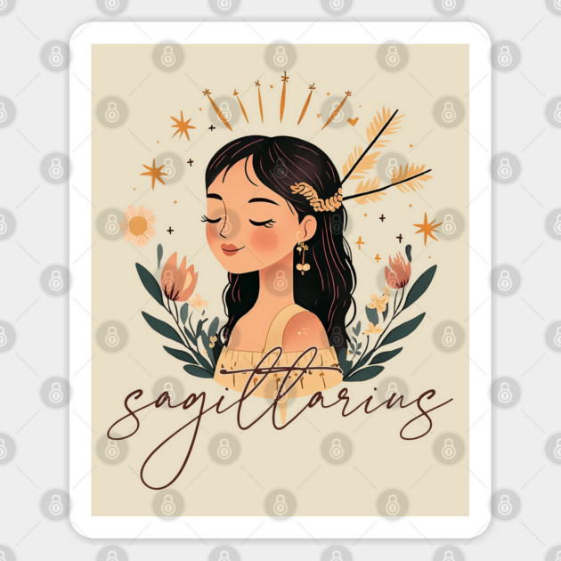 ♐ Free-Spirited & Adventurous | Bohemian Sagittarius Zodiac Art Sticker by TuncGK