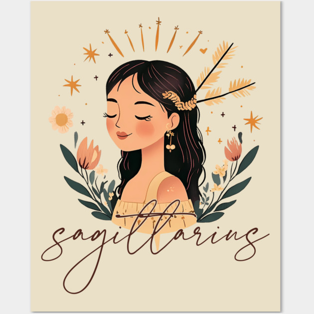 ♐ Free-Spirited & Adventurous | Bohemian Sagittarius Zodiac Art Wall Art by TuncGK