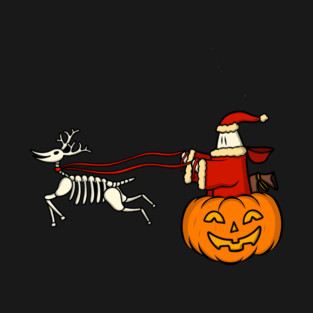 Santa Ghoul and His Skeleton Reindeer T-Shirt