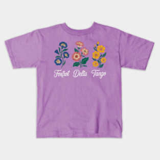 Retro Foxtrots Deltas Tangos Flower Kids T-Shirt