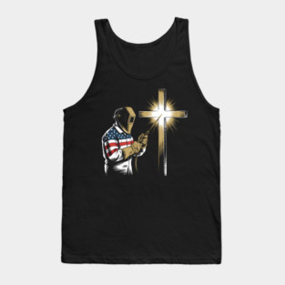 Welder American Flag Mig Tig Welding Faith Cross Christian Tank Top