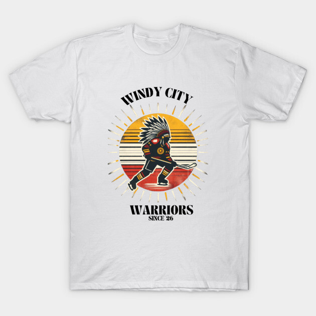Windy City Warriors Since ’26 – Vintage Hockey Design T-Shirt by Ben's Store 1