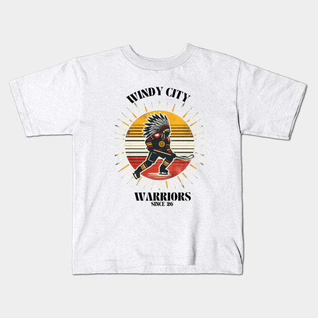 Windy City Warriors Since ’26 – Vintage Hockey Design Kids T-Shirt by Ben's Store 1