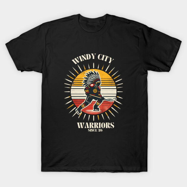 Windy City Warriors Since ’26 – Vintage Hockey Design T-Shirt by Ben's Store 1