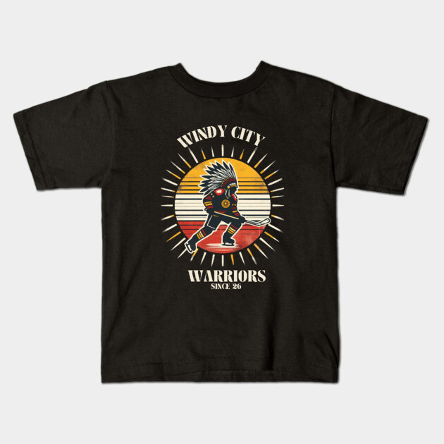 Windy City Warriors Since ’26 – Vintage Hockey Design Kids T-Shirt by Ben's Store 1
