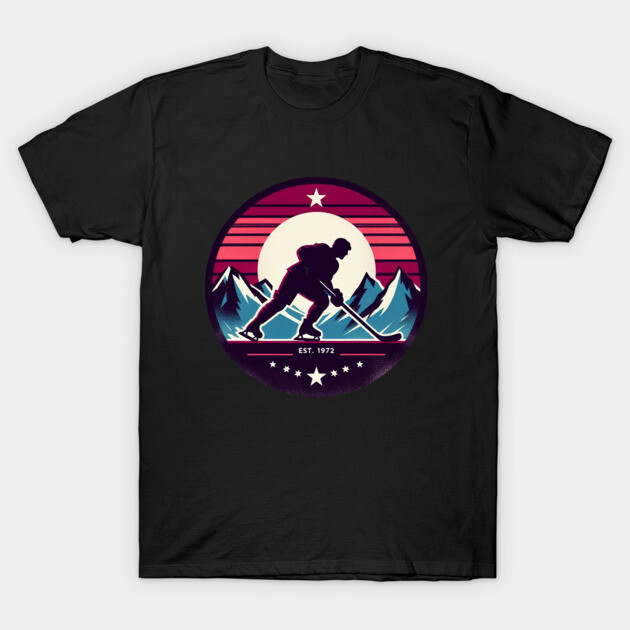 Rocky Mountain Hockey Club – Est. 1972 Retro Design T-Shirt by Ben's Store 1