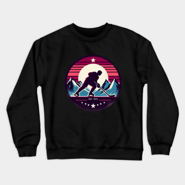 Rocky Mountain Hockey Club – Est. 1972 Retro Design Crewneck Sweatshirt by Ben's Store 1