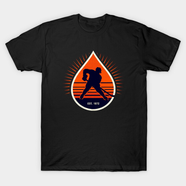 Retro Oil Drop Hockey Design – Est. 1972 T-Shirt by Ben's Store 1