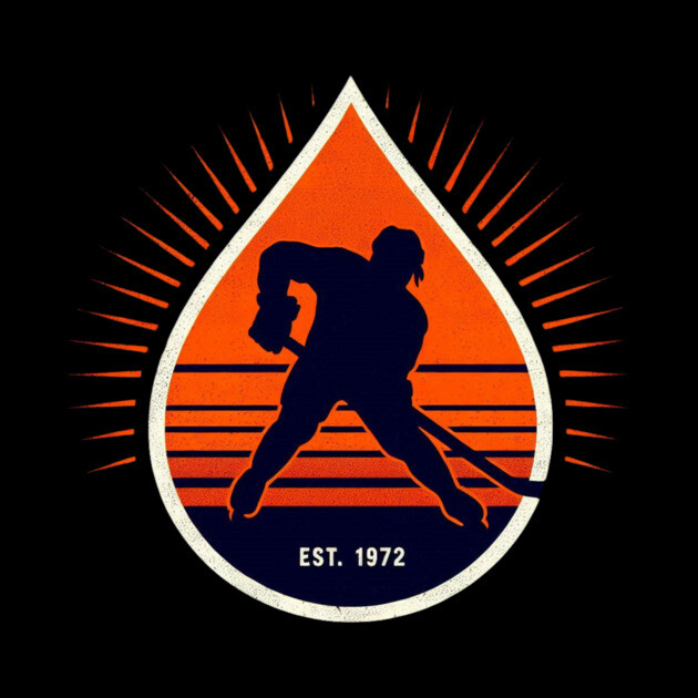 Retro Oil Drop Hockey Design – Est. 1972 by Ben's Store 1