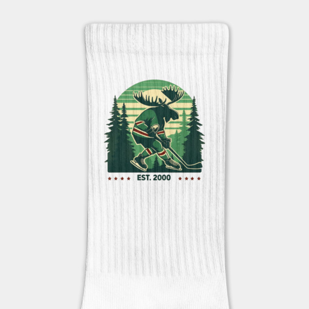 Retro Forest Moose Hockey Design – Est. 2000 by Ben's Store 1