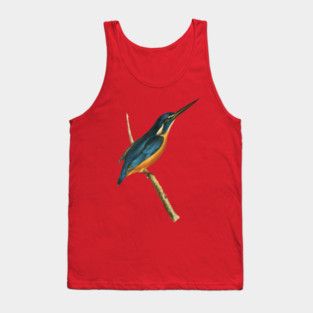 Azure Kingfisher Vintage Bird Illustration by William Swainson Tank Top