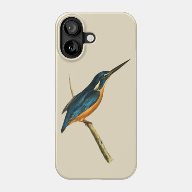 Azure Kingfisher Vintage Bird Illustration by William Swainson Phone Case by TuncGK