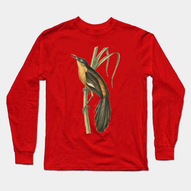 Babbling Thrush Vintage Bird Art - William Swainson Long Sleeve T-Shirt by TuncGK