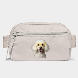 White Poodle Wearing Yellow Glasses Bag