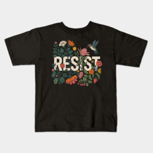 RESIST Floral Political Protest Kids T-Shirt