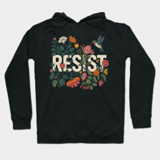 RESIST Floral Political Protest Hoodie