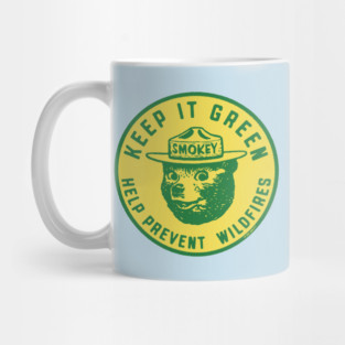 OFFICIALLY LICENSED Smokey Bear Keep It Green Vintage Style Retro Seal Mug