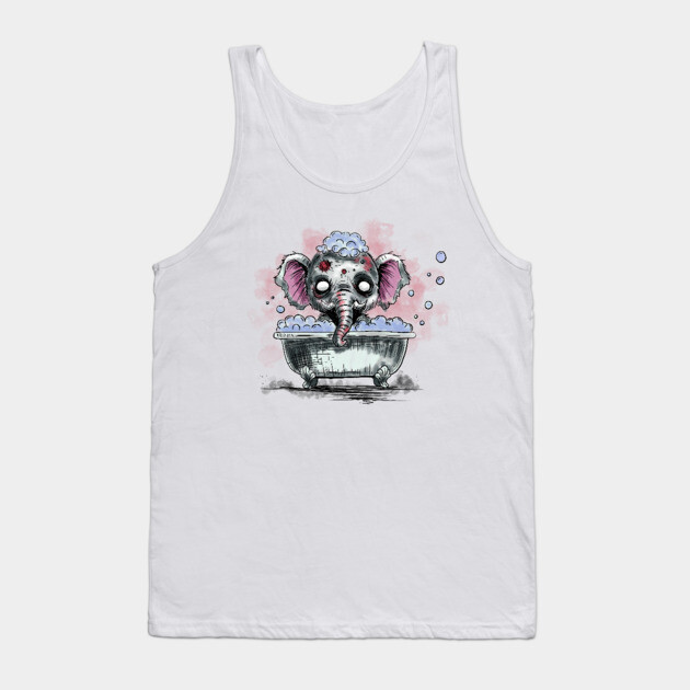 Zombie Elephant in a Bathtub Tank Top by H. R. Sinclair