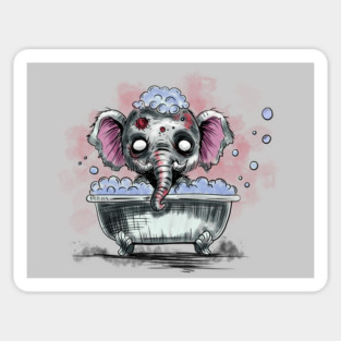 Zombie Elephant in a Bathtub Sticker