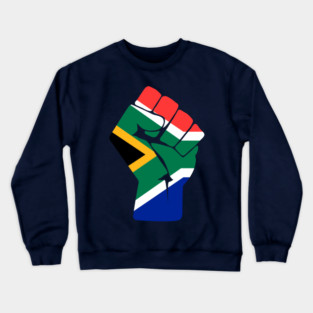 Raised Fist South African Flag Crewneck Sweatshirt
