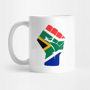 Raised Fist South African Flag Mug