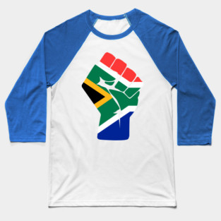 Raised Fist South African Flag Baseball T-Shirt