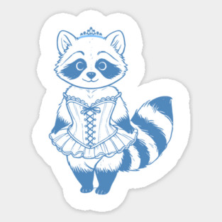 Chinoiserie Rococo Raccoon Princess in Corset Ballerina Tutu. Girly Girl blue in French Rococo Style. Magnet