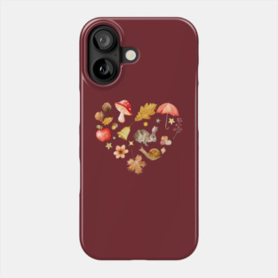 Forest Mosaic - Whimsy Heart with Cute Bunny Phone Case